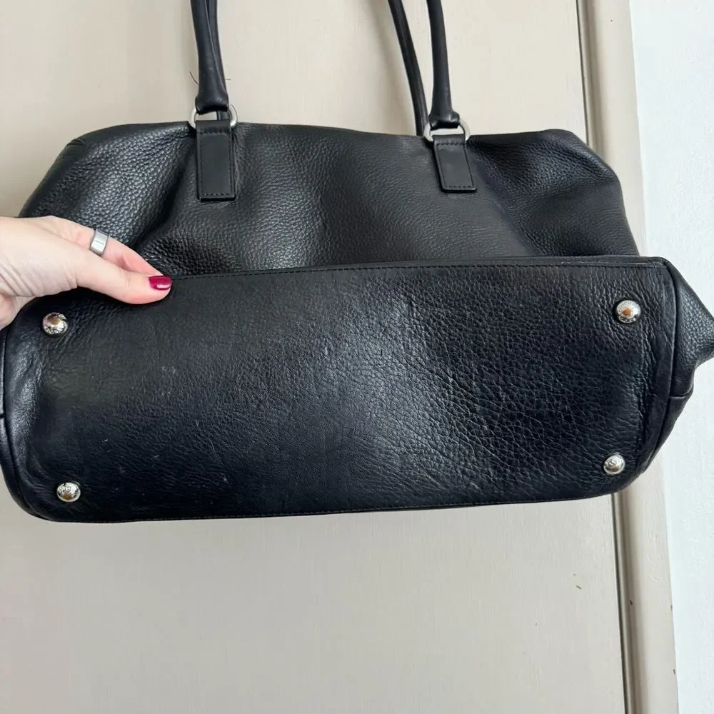 Michael Kors Hamilton Satchel Weekender Black Leather Bag